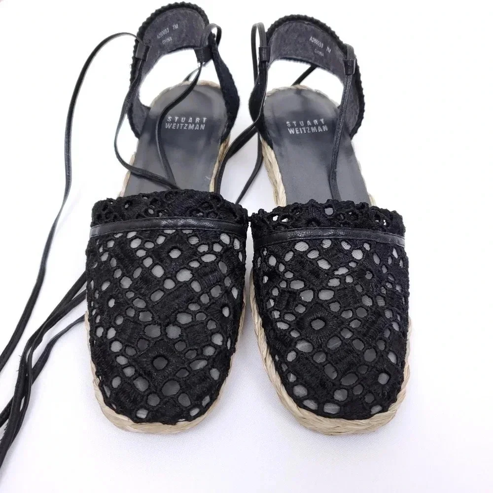 Stuart Weitzman Espadrilles Patterned Eyelet 7M